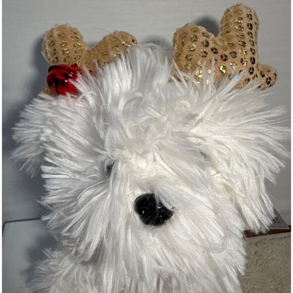 Loblaws Holiday Plush Animated Musical Christmas Dog Antlers Jingle Bells 9" Dan - Picture 2 of 8